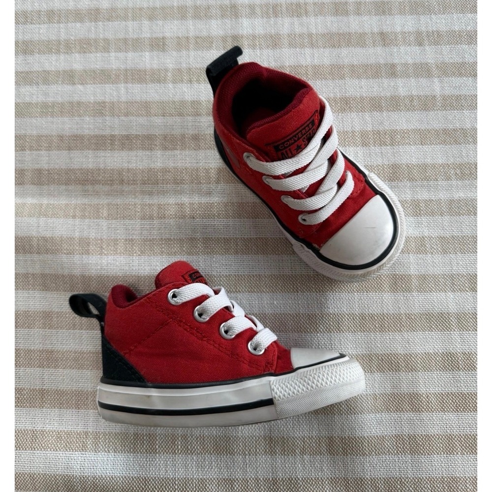 Converse Chuck Taylor All Star Street Mid Red Canvas Infant‎ Sneakers 4C 765300F